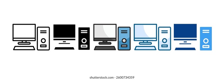 Computer Icon Set Multiple Style Collection