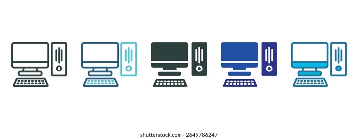 Computer Icon Set Multiple Style Of
