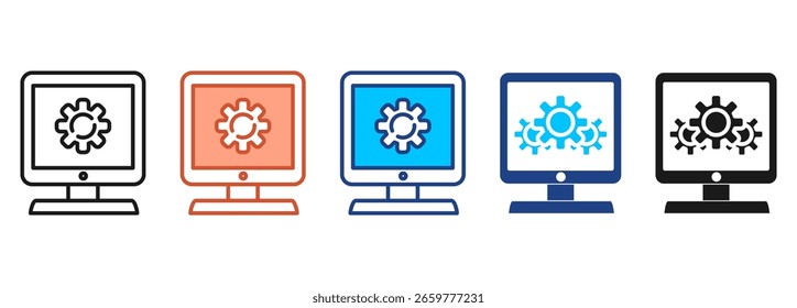 Conjunto de Ícones de Computador e Coleção de Vários Estilos