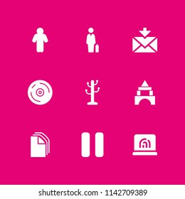 computer icon set. pause, file and email vector icon for graphic design and web