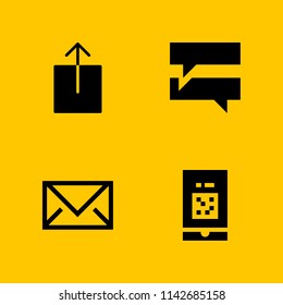 computer icon set. upload, smartphone and email vector icon for graphic design and web