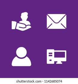 computer icon set. user, email and computer vector icon for graphic design and web