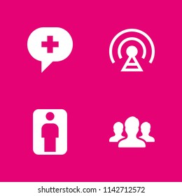 computer icon set. users, signal and chat vector icon for graphic design and web