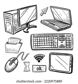 Computer icon set vector illustration on white background