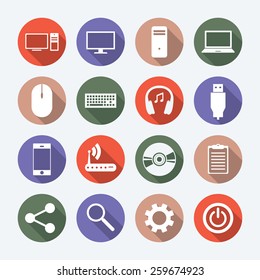 Computer icon set. Vector illustration