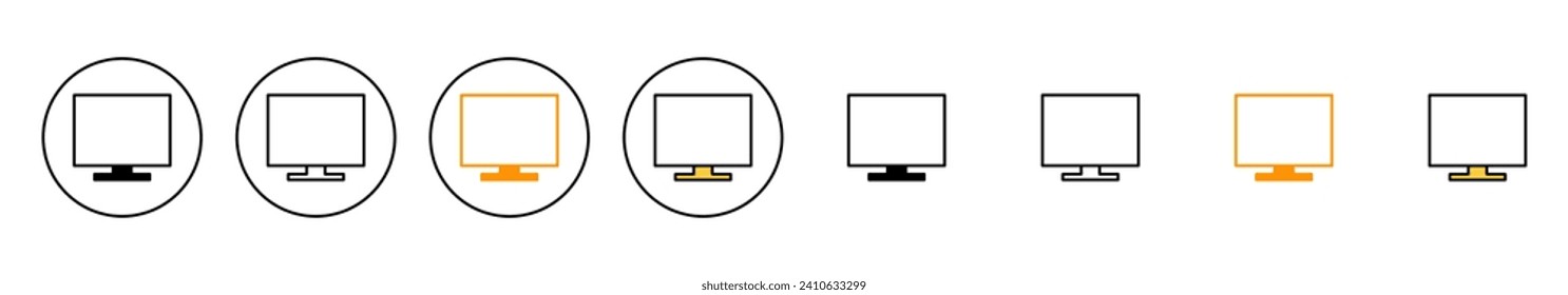 Computer icon set vector. computer monitor sign and symbol