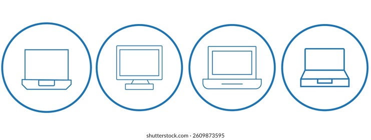 Computer icon set vector. computer monitor sign and symbol