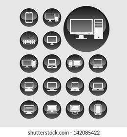 Computer icon set for web or applications