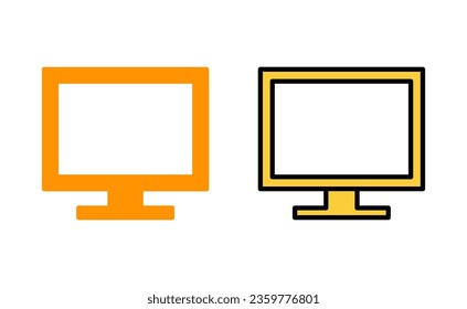Computer icon set for web and mobile app. computer monitor sign and symbol