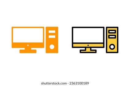 Computer icon set for web and mobile app. computer monitor sign and symbol