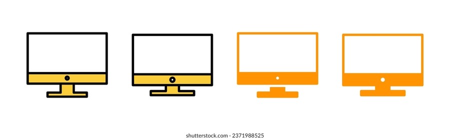 Computer icon set for web and mobile app. computer monitor sign and symbol