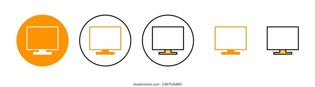 Computer icon set for web and mobile app. computer monitor sign and symbol