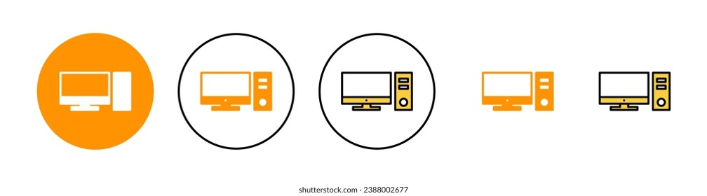 Computer icon set for web and mobile app. computer monitor sign and symbol