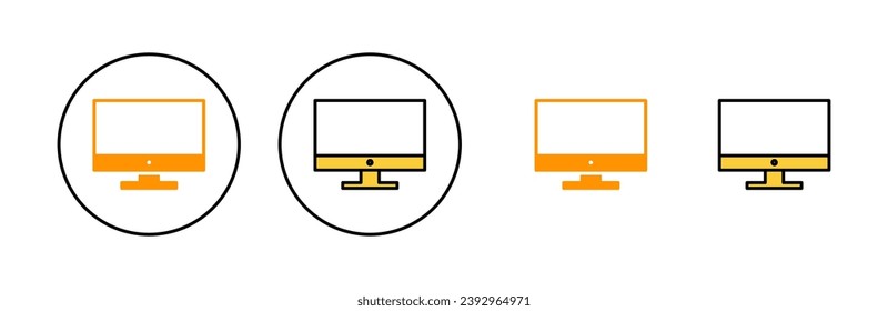 Computer icon set for web and mobile app. computer monitor sign and symbol