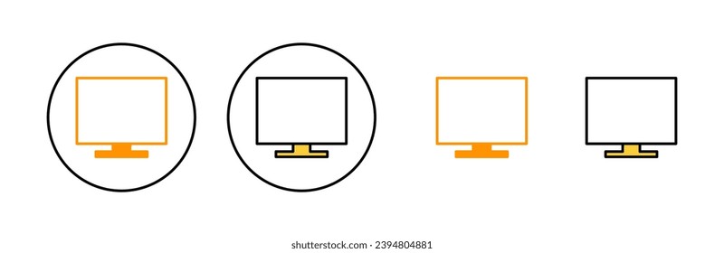 Computer icon set for web and mobile app. computer monitor sign and symbol