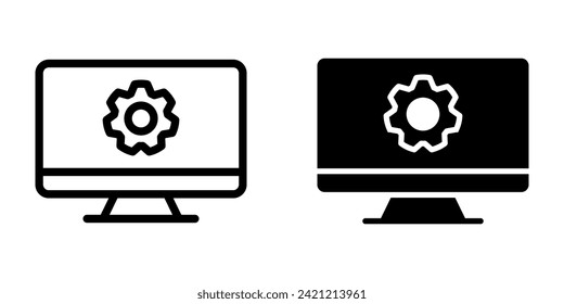 Computer Icon, Setting sign. for mobile concept and web design. vector illustration