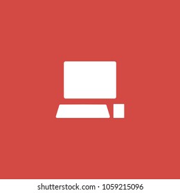 computer icon. sign design. red background