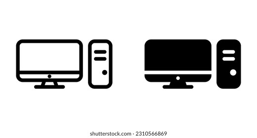 Computer icon. sign for mobile concept and web design. vector illustration