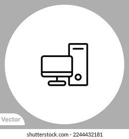 Computer icon sign vector,Symbol, logo illustration for web and mobile