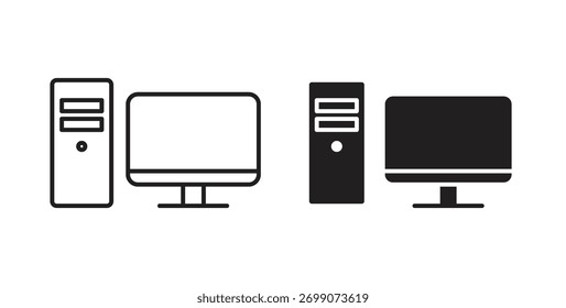 Computer icon simple flat trend modern graphic design abstract logotype