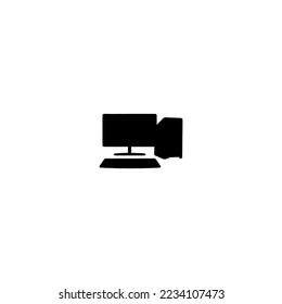 Computer icon. Simple style antivirus software big sale poster background symbol. Computer brand logo design element. Computer t-shirt printing. Vector for sticker.