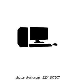 Icono de equipo. Símbolo de fondo de afiche de gran venta de software antivirus de estilo sencillo. Elemento de diseño del logotipo de marca de equipo. Impresión de camisetas de computadora. Vector para pegatinas.