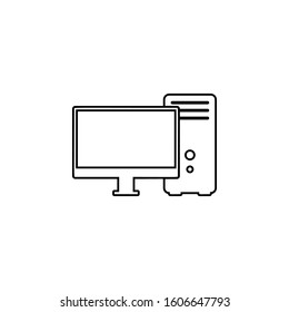 a computer icon. Simple thin line, outline vector of web icons for ui and ux, website or mobile application