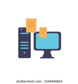 Computer icon, Social media multimedia apps communication digital marketing and internet theme Vector illustration