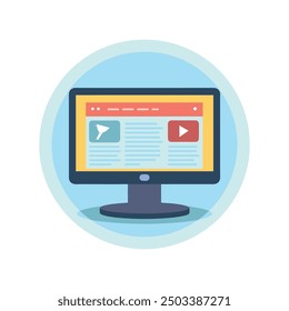 Computer icon style on white background