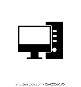 Computer icon symbol for apps and websites. computer monitor sign and symbol