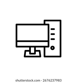 Computer icon symbol for apps and websites. computer monitor sign and symbol