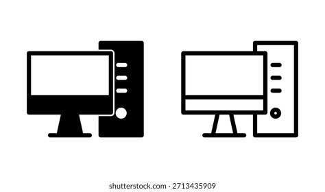 Computersymbol für Apps und Websites. Computerüberwachungszeichen und -symbol