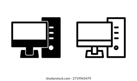 Computersymbol für Apps und Websites. Computerüberwachungszeichen und -symbol