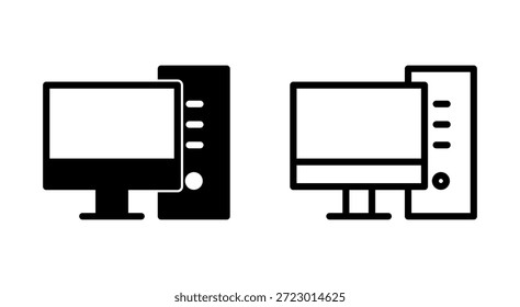 Computersymbol für Apps und Websites. Computerüberwachungszeichen und -symbol