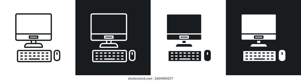Computer icon symbol collection on white background.