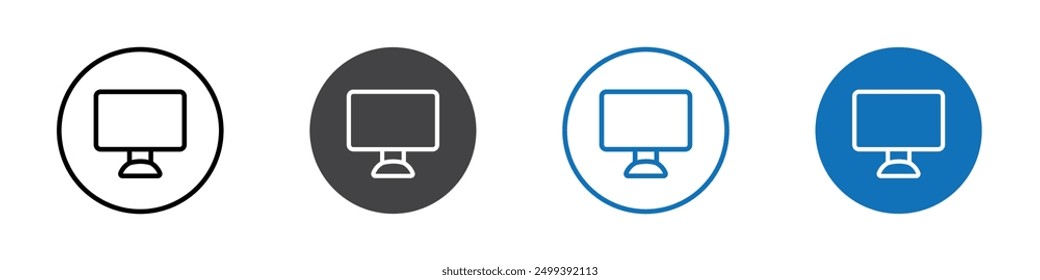 Computer icon Symbol collection thin outline set