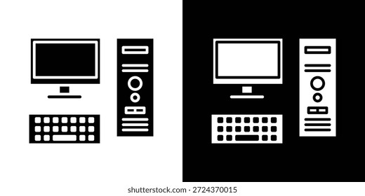 Símbolo de icono de computadora, ilustración de logotipo. Gráficos de Vector para Web.