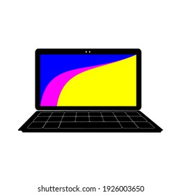The computer icon. Tablet PC symbol. Laptop Vector illustration