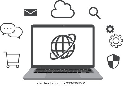 Computer and Icon Technology Imagery Material