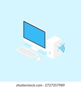 Ícone de computador para tecnologia ou designs relacionados ao PC, ilustração Vetor