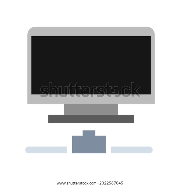 Computer icon technology vector digital
illustration display electronic equipment PC. Business office
computer icon communication screen isolated white. Network device
connection system
symbol