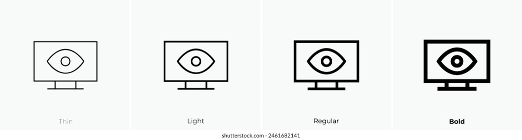 computer icon. Thin, Light Regular And Bold style design isolated on white background