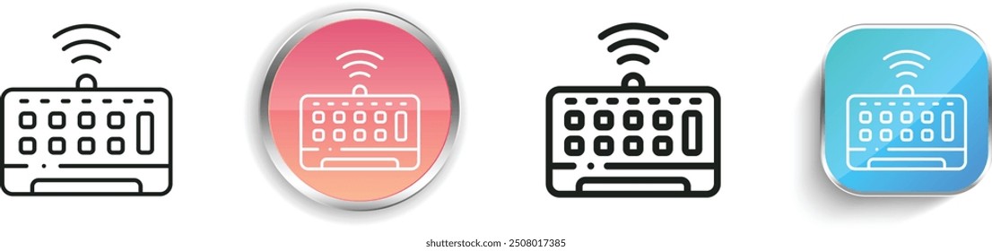 computer icon. Thin Linear, Regular and Button Style Design Isolated On White Background