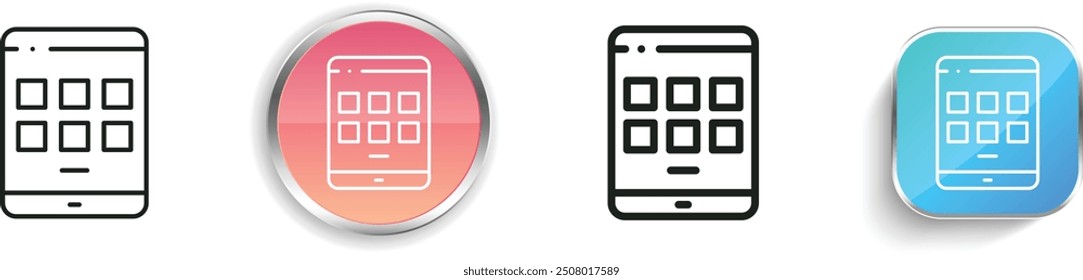 computer icon. Thin Linear, Regular and Button Style Design Isolated On White Background