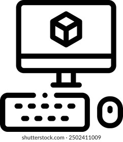 computer icon. Thin Linear Style Design Isolated On White Background