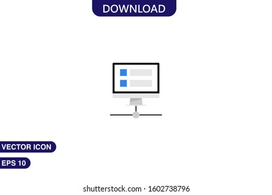 Computer  icon in trendy flat style isolated on white background vector illustration