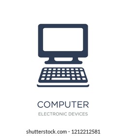 Computer icon. Trendy flat vector Computer icon on white background from Electronic devices collection, vector illustration can be use for web and mobile, eps10