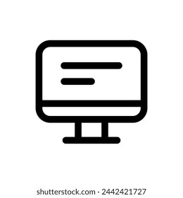 Computer icon in trendy outline style isolated on white background. Computer silhouette symbol for your website design, logo, app, UI. Vector illustration, EPS10.