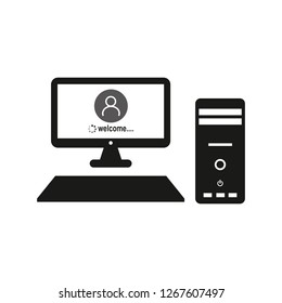 computer icon - vector