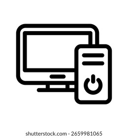 Computer Icon Vector From Business Management Line Set